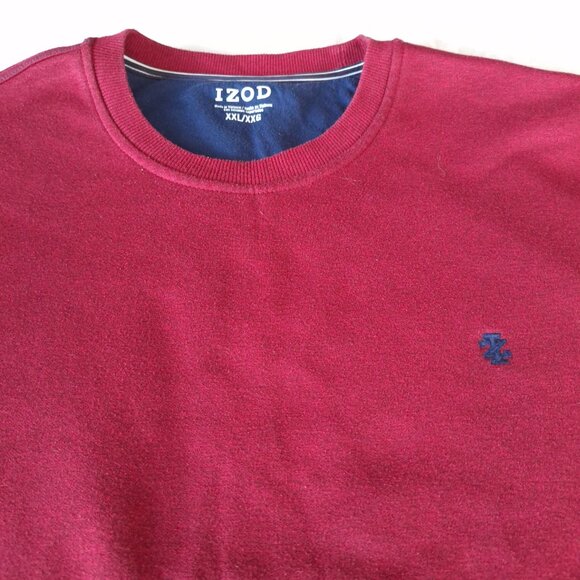 Izod Men’s XXL Red‎ Crewneck Sweatshirt Logo Classic Pullover Preppy Comfort - Picture 2 of 6